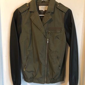Vila Pleather/Khaki Army Jacket